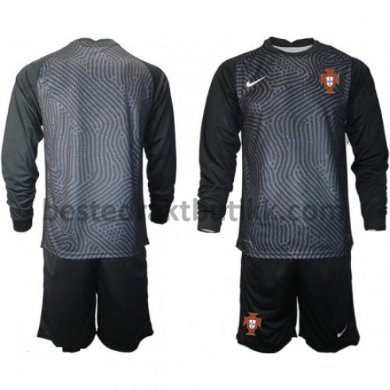 Fotballdrakter Portugal Keeper Hjemmedraktsett Euro 2020 Langermet til Barn