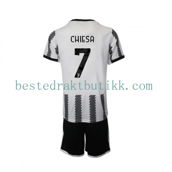 Fotballdrakter Juventus Chiesa 7 Hjemmedraktsett 2022-2023 Kortermet til Barn