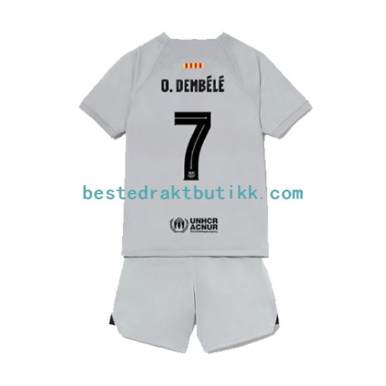 Fotballdrakter FC Barcelona Ousmane Dembele 7 Tredjedraktsett 2022-2023 Kortermet til Barn