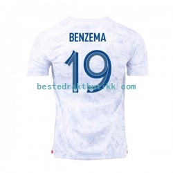 Fotballdrakter Frankrike Benzema 19 Bortedraktsett Fotball-VM 2022 Kortermet til Herre