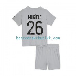 Fotballdrakter Paris Saint-Germain Mukiele 26 Bortedraktsett 2022-2023 Kortermet til Barn