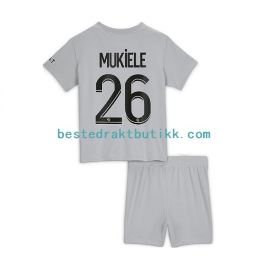 Fotballdrakter Paris Saint-Germain Mukiele 26 Bortedraktsett 2022-2023 Kortermet til Barn