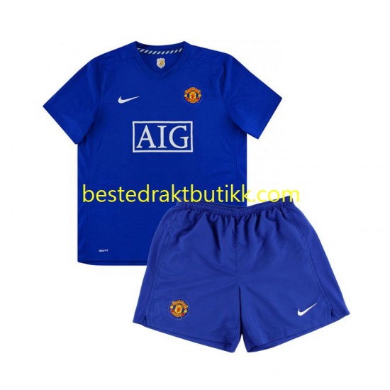 Fotballdrakter Manchester United Retro Bortedraktsett 2008 Kortermet til Barn