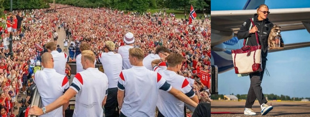Norske spillere feiret med å ro med 100 000 fans